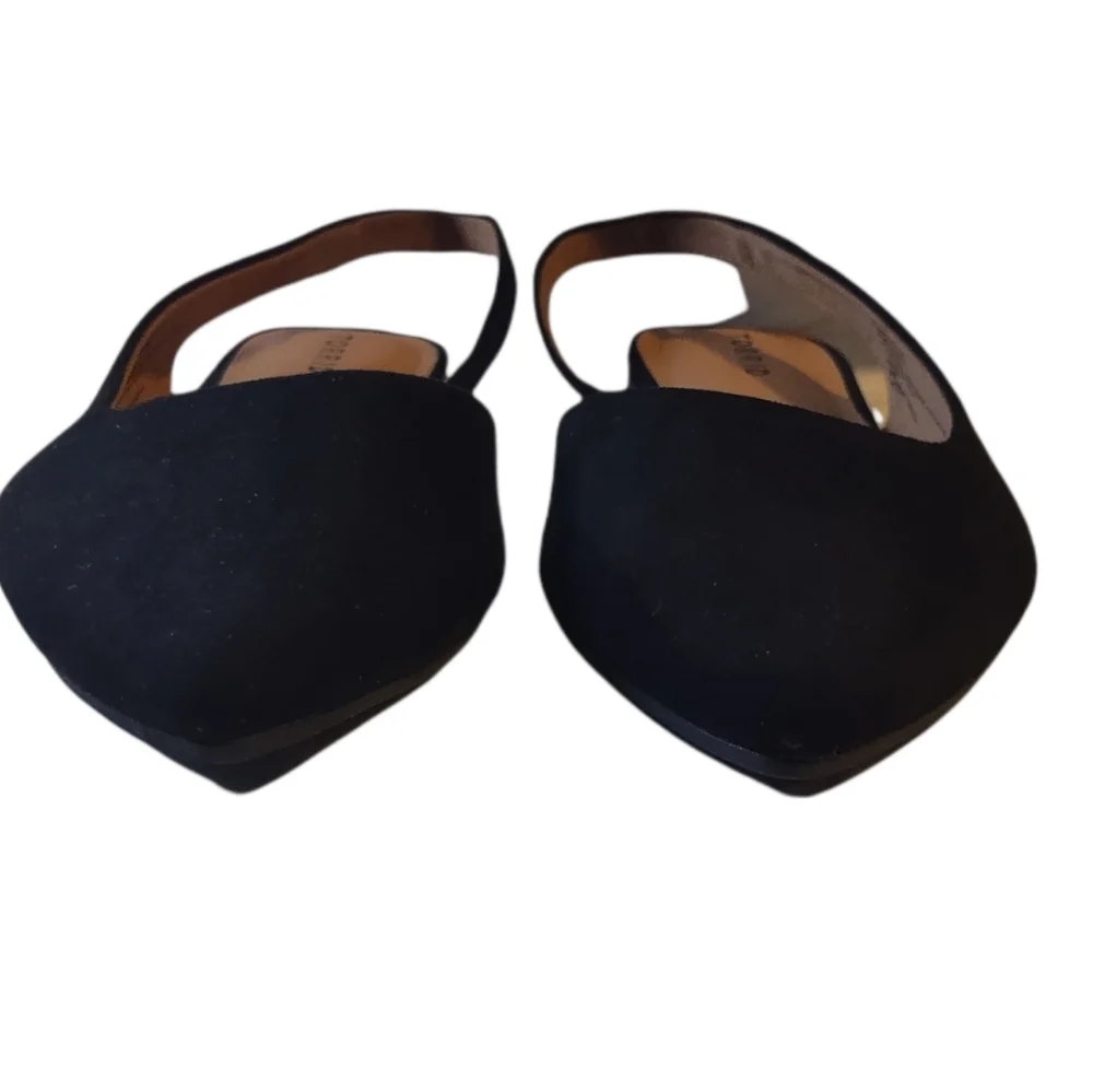 Torrid Black Faux Suede V Cut Slingback Flats Size 9W - Picture 4 of 10